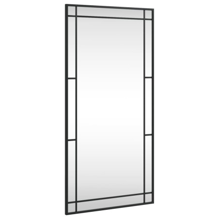 vidaXL Specchio da Parete Nero 50x100 cm Rettangolare in Ferro