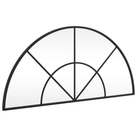 vidaXL Specchio da Parete Nero 80x40 cm Arco in Ferro