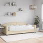vidaXL Divano Letto con Materasso Crema 100x200 cm in Tessuto vidaXL Divano Letto con Materasso Crema 100x200 cm in Tessuto