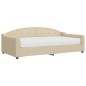 vidaXL Divano Letto con Materasso Crema 100x200 cm in Tessuto vidaXL Divano Letto con Materasso Crema 100x200 cm in Tessuto