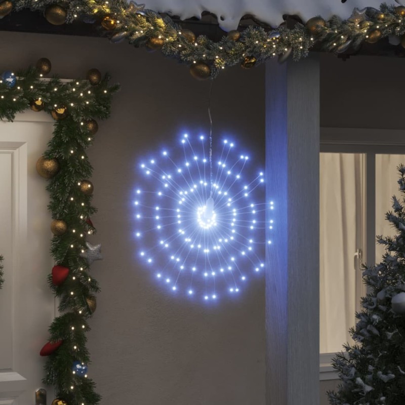 vidaXL Illuminazioni di Natale Galassia 140 LED 2pz Bianco Freddo 17cm