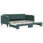 vidaXL Divano Letto con Letto Estraibile Verde Scuro 100x200cm Velluto vidaXL Divano Letto con Letto Estraibile Verde Scuro 100x200cm Velluto