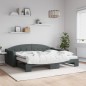 vidaXL Divano Letto Estraibile Materassi Grigio Scuro 90x200cm Tessuto vidaXL Divano Letto Estraibile Materassi Grigio Scuro 90x200cm Tessuto