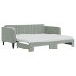 vidaXL Divano Letto Estraibile Materassi Grigio Chiaro 90x190 Velluto