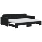 vidaXL Divano Letto Estraibile con Materassi Nero 80x200 cm Velluto vidaXL Divano Letto Estraibile con Materassi Nero 80x200 cm Velluto