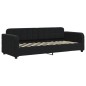 vidaXL Divano Letto Estraibile con Materassi Nero 80x200 cm Velluto vidaXL Divano Letto Estraibile con Materassi Nero 80x200 cm Velluto