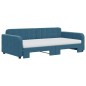 vidaXL Divano Letto Estraibile con Materassi Blu 100x200 cm Velluto vidaXL Divano Letto Estraibile con Materassi Blu 100x200 cm Velluto