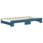 vidaXL Divano Letto Estraibile con Materassi Blu 100x200 cm Velluto vidaXL Divano Letto Estraibile con Materassi Blu 100x200 cm Velluto