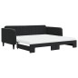vidaXL Divano Letto Estraibile con Materassi Nero 100x200 cm Velluto vidaXL Divano Letto Estraibile con Materassi Nero 100x200 cm Velluto