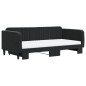 vidaXL Divano Letto Estraibile con Materassi Nero 100x200 cm Velluto vidaXL Divano Letto Estraibile con Materassi Nero 100x200 cm Velluto