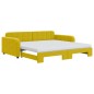 vidaXL Divano Letto Estraibile con Materassi Giallo 100x200 cm Velluto