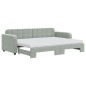 vidaXL Divano Letto Estraibile Materassi Grigio Chiaro 80x200 Velluto vidaXL Divano Letto Estraibile Materassi Grigio Chiaro 80x200 Velluto