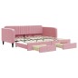 vidaXL Divano Letto Estraibile con Cassetti Rosa 100x200 cm Velluto vidaXL Divano Letto Estraibile con Cassetti Rosa 100x200 cm Velluto