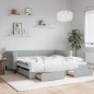 vidaXL Divano Letto Estraibile Cassetti Grigio Chiaro 100x200 Velluto vidaXL Divano Letto Estraibile Cassetti Grigio Chiaro 100x200 Velluto