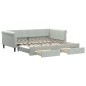 vidaXL Divano Letto Estraibile Cassetti Grigio Chiaro 100x200 Velluto vidaXL Divano Letto Estraibile Cassetti Grigio Chiaro 100x200 Velluto