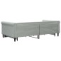 vidaXL Divano Letto Estraibile Cassetti Grigio Chiaro 100x200 Velluto vidaXL Divano Letto Estraibile Cassetti Grigio Chiaro 100x200 Velluto