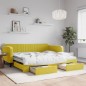 vidaXL Divano Letto Estraibile con Cassetti Giallo 100x200cm Velluto vidaXL Divano Letto Estraibile con Cassetti Giallo 100x200cm Velluto