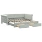 vidaXL Divano Letto Estraibile Cassetti Grigio Chiaro 90x190cm Velluto vidaXL Divano Letto Estraibile Cassetti Grigio Chiaro 90x190cm Velluto