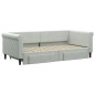 vidaXL Divano Letto Estraibile Cassetti Grigio Chiaro 90x190cm Velluto vidaXL Divano Letto Estraibile Cassetti Grigio Chiaro 90x190cm Velluto