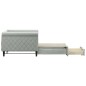 vidaXL Divano Letto Estraibile Cassetti Grigio Chiaro 90x190cm Velluto vidaXL Divano Letto Estraibile Cassetti Grigio Chiaro 90x190cm Velluto