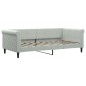 vidaXL Divano Letto Estraibile Cassetti Grigio Chiaro 90x190cm Velluto vidaXL Divano Letto Estraibile Cassetti Grigio Chiaro 90x190cm Velluto