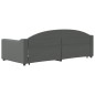 vidaXL Divano Letto Estraibile Cassetti Grigio Scuro 90x190cm Tessuto