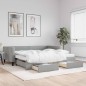 vidaXL Divano Letto Estraibile Cassetti Grigio Chiaro 100x200 Tessuto vidaXL Divano Letto Estraibile Cassetti Grigio Chiaro 100x200 Tessuto