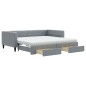 vidaXL Divano Letto Estraibile Cassetti Grigio Chiaro 100x200 Tessuto vidaXL Divano Letto Estraibile Cassetti Grigio Chiaro 100x200 Tessuto