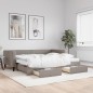vidaXL Divano Letto Estraibile con Cassetti Tortora 90x200 cm Tessuto vidaXL Divano Letto Estraibile con Cassetti Tortora 90x200 cm Tessuto