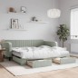 vidaXL Divano Letto Estraibile Cassetti Grigio Chiaro 100x200 Velluto vidaXL Divano Letto Estraibile Cassetti Grigio Chiaro 100x200 Velluto
