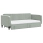 vidaXL Divano Letto Estraibile Cassetti Grigio Chiaro 100x200 Velluto vidaXL Divano Letto Estraibile Cassetti Grigio Chiaro 100x200 Velluto