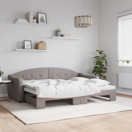 vidaXL Divano Letto con Letto Estraibile Tortora 80x200 cm Tessuto