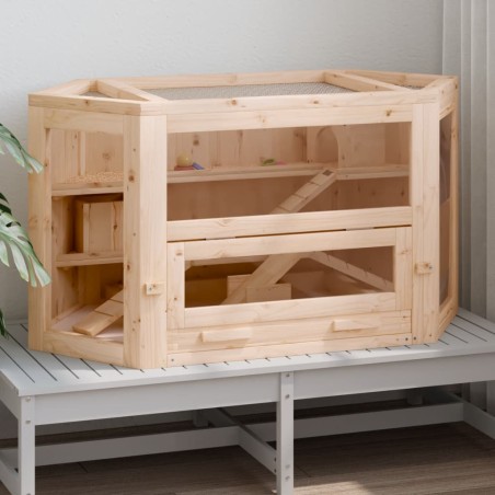 vidaXL Gabbia per Criceti 80x40x43 cm in Legno Massello di Abete