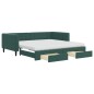 vidaXL Divano Letto Estraibile Cassetti Verde Scuro 100x200cm Velluto vidaXL Divano Letto Estraibile Cassetti Verde Scuro 100x200cm Velluto