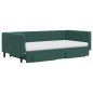 vidaXL Divano Letto Estraibile Cassetti Verde Scuro 100x200cm Velluto vidaXL Divano Letto Estraibile Cassetti Verde Scuro 100x200cm Velluto