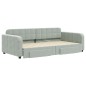 vidaXL Divano Letto Estraibile Cassetti Grigio Chiaro 100x200 Velluto vidaXL Divano Letto Estraibile Cassetti Grigio Chiaro 100x200 Velluto