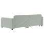 vidaXL Divano Letto Estraibile Cassetti Grigio Chiaro 100x200 Velluto vidaXL Divano Letto Estraibile Cassetti Grigio Chiaro 100x200 Velluto