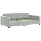 vidaXL Divano Letto Estraibile Cassetti Grigio Chiaro 100x200 Velluto vidaXL Divano Letto Estraibile Cassetti Grigio Chiaro 100x200 Velluto