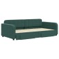 vidaXL Divano Letto Estraibile Cassetti Verde Scuro 100x200cm Velluto vidaXL Divano Letto Estraibile Cassetti Verde Scuro 100x200cm Velluto