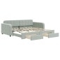 vidaXL Divano Letto Estraibile Cassetti Grigio Chiaro 90x190cm Velluto