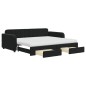 vidaXL Divano Letto Estraibile con Cassetti Nero 90x200 cm in Velluto vidaXL Divano Letto Estraibile con Cassetti Nero 90x200 cm in Velluto