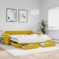 vidaXL Divano Letto Estraibile con Cassetti Giallo 100x200cm Velluto vidaXL Divano Letto Estraibile con Cassetti Giallo 100x200cm Velluto