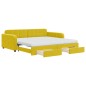vidaXL Divano Letto Estraibile con Cassetti Giallo 100x200cm Velluto vidaXL Divano Letto Estraibile con Cassetti Giallo 100x200cm Velluto