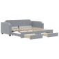 vidaXL Divano Letto Estraibile Cassetti Grigio Chiaro 80x200cm Tessuto vidaXL Divano Letto Estraibile Cassetti Grigio Chiaro 80x200cm Tessuto