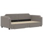 vidaXL Divano Letto Estraibile con Cassetti Tortora 90x200 cm Tessuto vidaXL Divano Letto Estraibile con Cassetti Tortora 90x200 cm Tessuto
