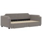 vidaXL Divano Letto Estraibile con Cassetti Tortora 100x200 cm Tessuto vidaXL Divano Letto Estraibile con Cassetti Tortora 100x200 cm Tessuto