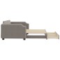 vidaXL Divano Letto Estraibile con Cassetti Tortora 100x200 cm Tessuto vidaXL Divano Letto Estraibile con Cassetti Tortora 100x200 cm Tessuto
