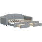 vidaXL Divano Letto Estraibile Cassetti Grigio Chiaro 80x200cm Tessuto vidaXL Divano Letto Estraibile Cassetti Grigio Chiaro 80x200cm Tessuto