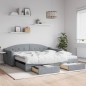 vidaXL Divano Letto Estraibile Cassetti Grigio Chiaro 100x200 Tessuto vidaXL Divano Letto Estraibile Cassetti Grigio Chiaro 100x200 Tessuto