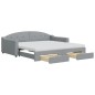 vidaXL Divano Letto Estraibile Cassetti Grigio Chiaro 100x200 Tessuto vidaXL Divano Letto Estraibile Cassetti Grigio Chiaro 100x200 Tessuto
